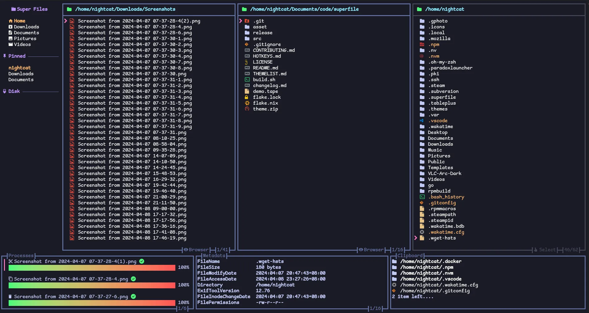 Dracula theme preview showing purple and pink dark color scheme